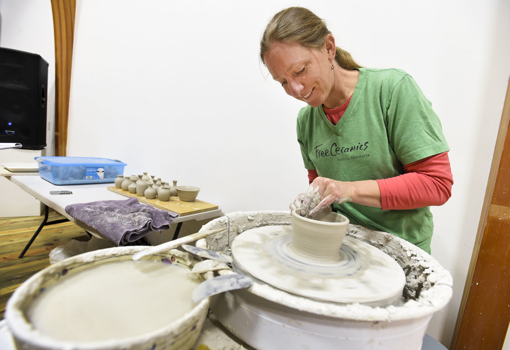Emily Free Wilson throws a bowl